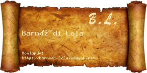 Barnódi Lola névjegykártya